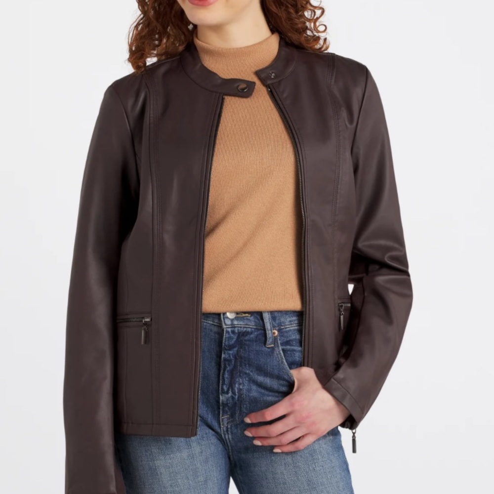 Mo-Ka by Santa Fe Apparel Women's Ebele Faux Leather Jacket